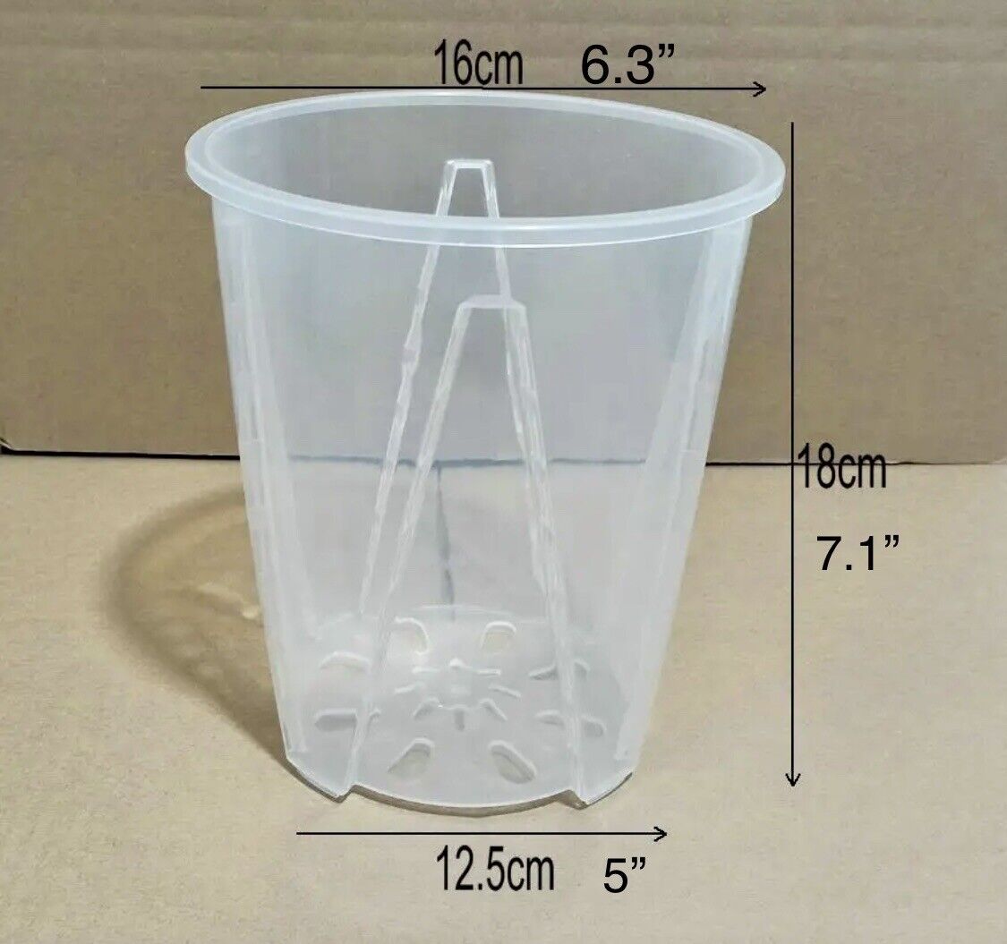 6” Clear Plastic Planters Tall