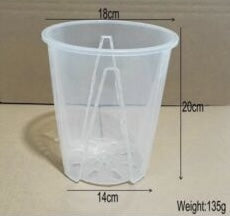 7” Clear Plastic Planters Tall