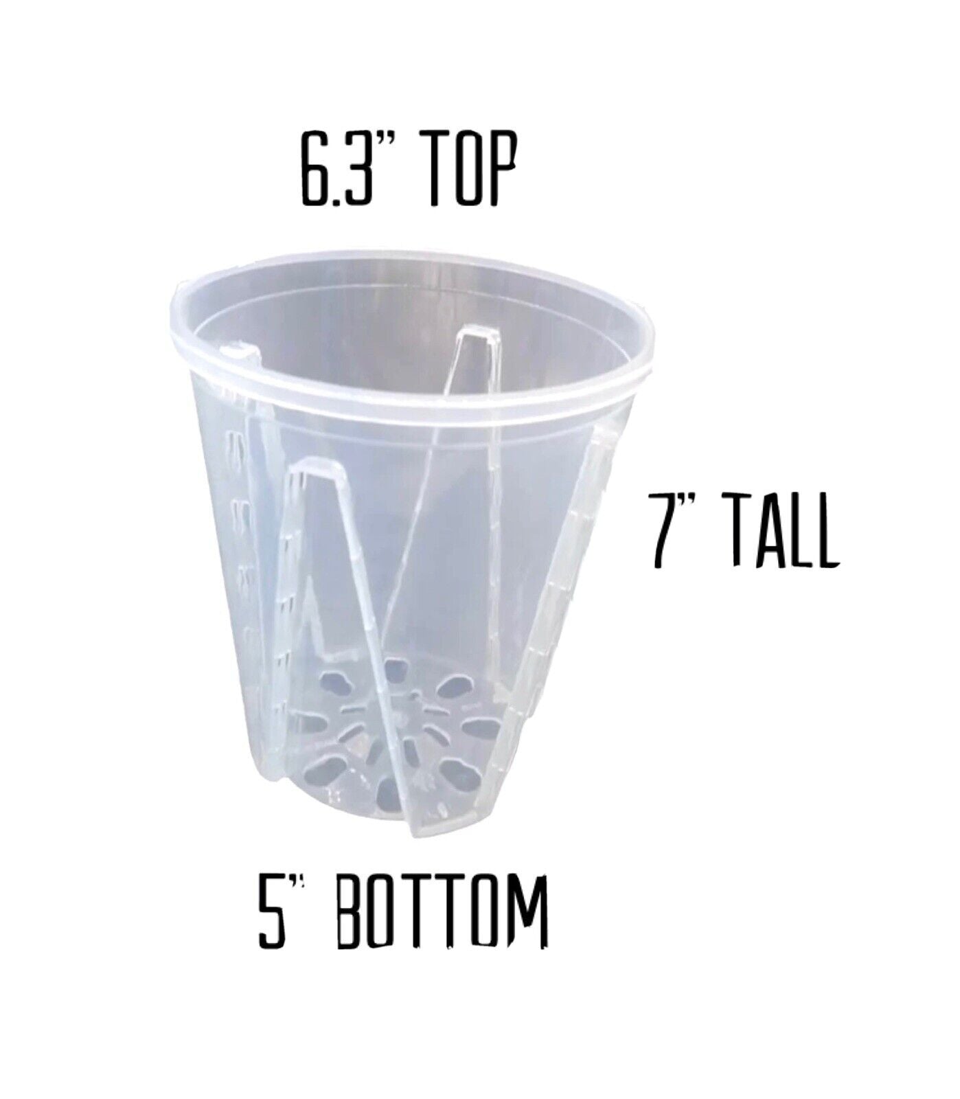 6” Clear Plastic Planters Tall