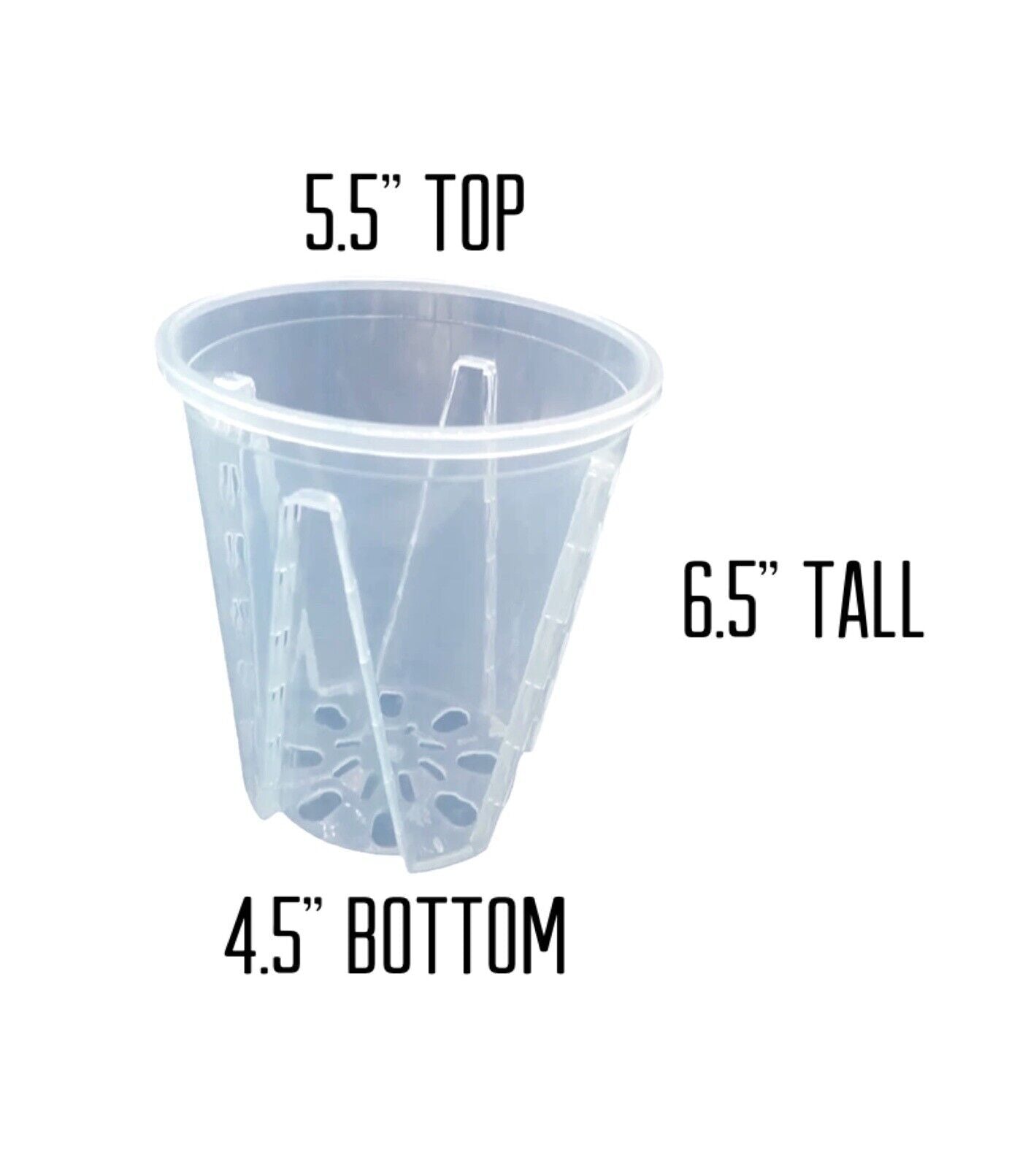 5” Clear Plastic Planters Tall