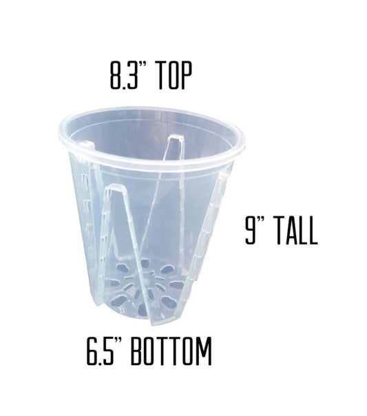 8” XL Clear Plastic Planters Tall